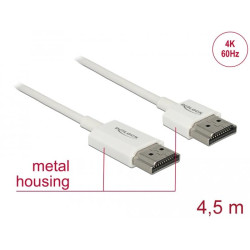 Delock Cable High Speed HDMI with Ethernet - HDMI-A male > HDMI-A male 3D 4K 4.5 m Active Slim High Quality
