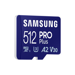 Карта памет Samsung PRO Plus, microSDXC, UHS-I, 512GB, Адаптер