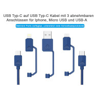 Cable for charging Type-C- Micro USB/ Lightning/ USB-A blue   PDC-3  XTAR