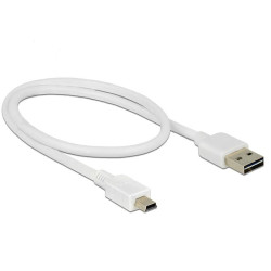 Delock Cable EASY-USB 2.0 Type-A male > USB 2.0 Type Mini-B male 0.5 m white
