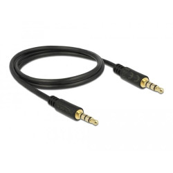 Delock Stereo Jack Cable 3.5 mm 4 pin male to male 1 m black