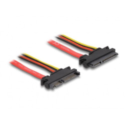 Delock Extension cable SATA 6 Gb/s 22 pin plug > SATA 22 pin receptacle (5 V + 12 V) 30 cm