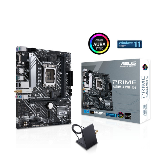 Motherboard ASUS PRIME H610M-A WIFI D4, LGA 1700 mATX Motherboard ASUS PRIME H610M-A WIFI D4, LGA 1700 mATX