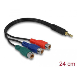 Delock Cable 3 x RCA female > Stereo plug 3.5 mm 4 pin