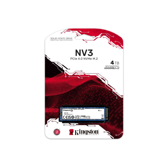 SSD KINGSTON NV3 M.2-2280 PCIe 4.0 NVMe 4000GB SSD KINGSTON NV3 M.2-2280 PCIe 4.0 NVMe 4000GB