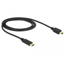 Delock Cable USB Type-C™ 2.0 male > USB 2.0 Type Mini-B male 1.0 m black