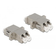 Delock Optical Fiber Coupler LC Duplex female to LC Duplex female Single-mode metal