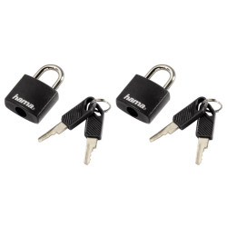 Luggage Padlock, set of 2 HAMA 105313, black