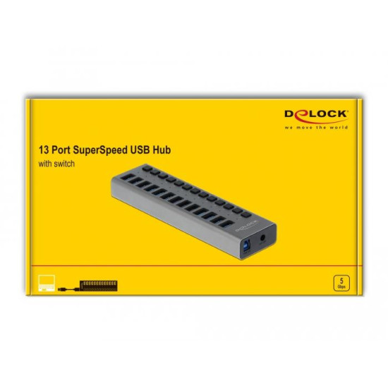 USB хъб Delock, 13 x USB-A, DELOCK-63738