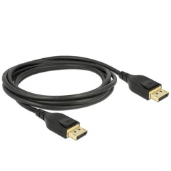 Кабел Delock  DisplayPort мъжко - DisplayPort мъжко, 2.0м, 8K 60 Hz, Черен