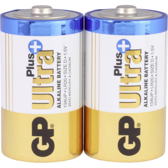 GP Alkaline battery ULTRA PLUS  LR20 / 2 pcs. pack / 1.5V GP