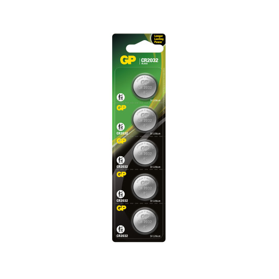 Lithium Button Battery GP  CR2032 3V 5 pcs in blister / price for 1 battery/ GP