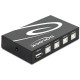Превключвател Delock Ръчен, 4 x USB 2.0 порта, Черен