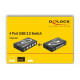 Превключвател Delock Ръчен, 4 x USB 2.0 порта, Черен