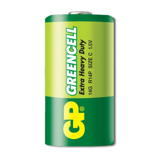 Цинк карбонова батерия GP R14 14G-U2 Greencell, 2 бр. в опаковка, BLISTER, 1.5V