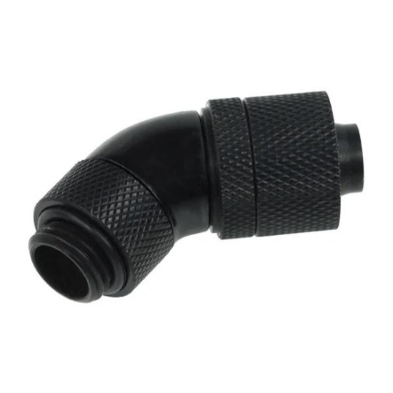 Компресионен фитинг Alphacool, 13/10 - G1/4, 45°, Въртящ се, Черен мат