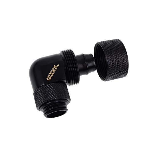Alphacool Eiszapfen 16/10mm compression fitting 90° rotatable G1/4 - deep black