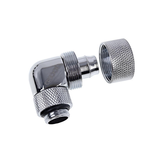 Alphacool Eiszapfen 16/10mm compression fitting 90° rotatable G1/4 - chrome