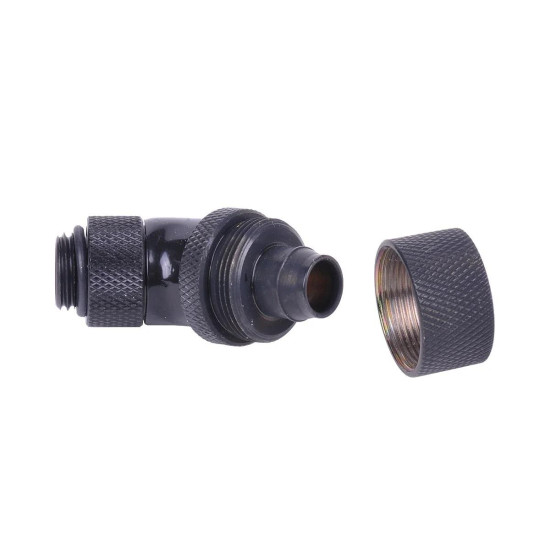 Компресионен фитинг Alphacool, 16/10 - G1/4, 45°, Въртящ се, Черен мат