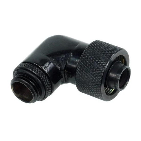 Alphacool 16/10 compression fitting 90° revolvable G1/4'', deep black