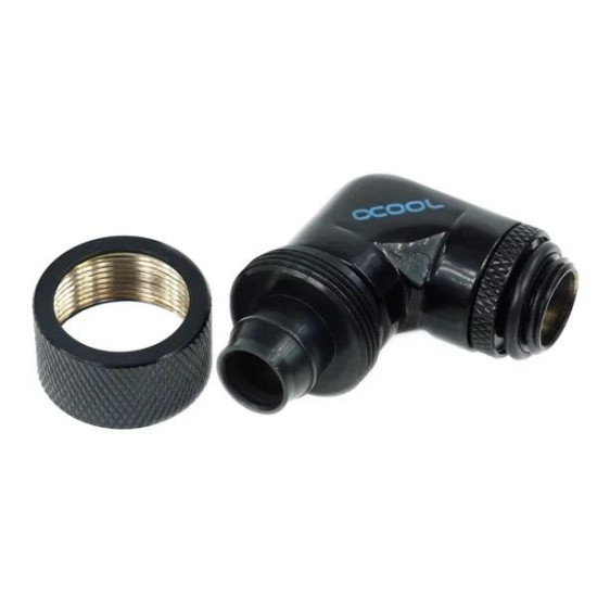 Alphacool 16/10 compression fitting 90° revolvable G1/4'', deep black