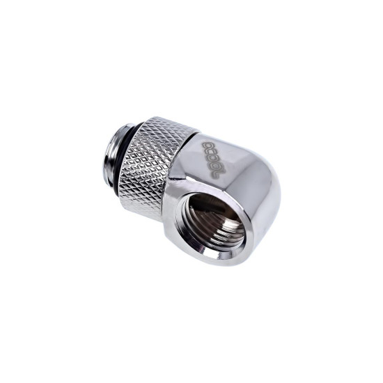 Alphacool Eiszapfen L-connector rotatable G1/4 outer thread to G1/4 inner thread - chrome