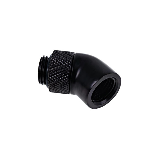 Alphacool Eiszapfen angled adaptor 45° rotatable G1/4 outer thread to G1/4 inner thread - deep black