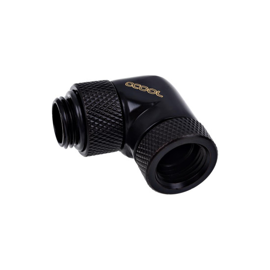 Alphacool Eiszapfen angled adaptor 90° rotatable G1/4 outer thread to G1/4 inner thread - deep black