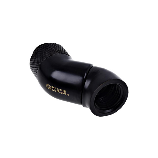 Alphacool Eiszapfen angled adaptor double-45° rotatable G1/4 outer thread to G1/4 inner thread - deep black