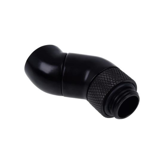 Alphacool Eiszapfen angled adaptor double-45° rotatable G1/4 outer thread to G1/4 inner thread - deep black