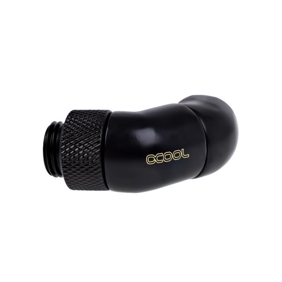 Alphacool Eiszapfen angled adaptor double-45° rotatable G1/4 outer thread to G1/4 inner thread - deep black