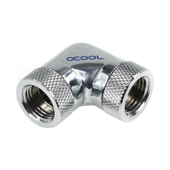 Alphacool HF L-connector 90° - G1/4 revolvable - 2x inner thread, Chrome