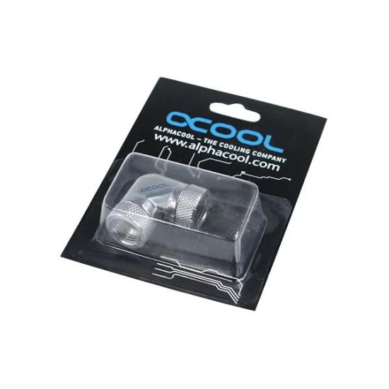 Alphacool HF L-connector 90° - G1/4 revolvable - 2x inner thread, Chrome