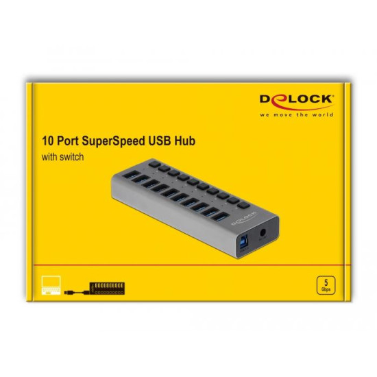 USB хъб 10 порта, DELOCK-63670