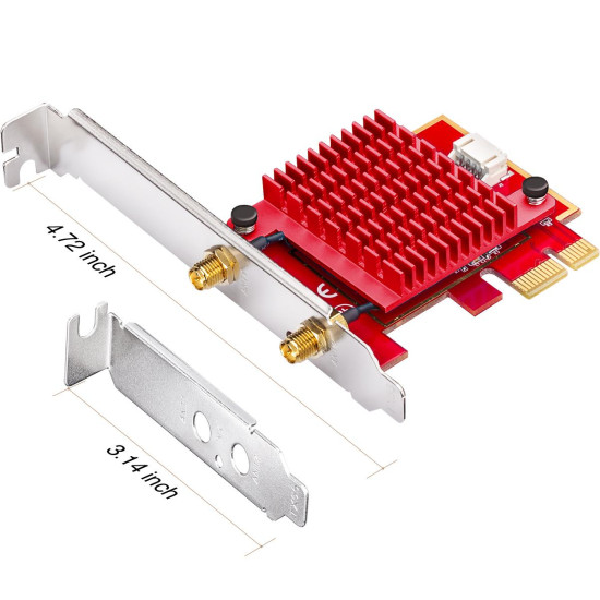 Ethernet Adapter Cudy WE3000S, PCIe, Tri Band, 2.4/5/6 GHz, 574 - 2400 Mbps
