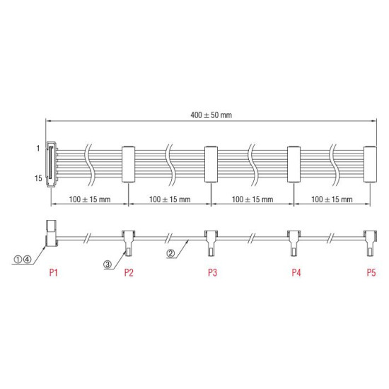 Delock Cable Power SATA 15 pin plug > 4 x SATA 15 pin receptacle 40 cm multicolour