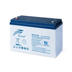 Lead Battery gel for solar systems RITAR (DG12-100)12V/100Ah -328 /172/219mm F12/M8 RITAR