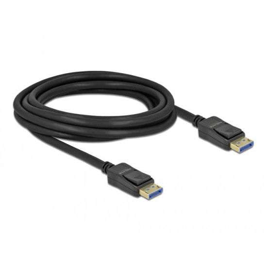 Кабел Delock DisplayPort 2.0 мъжко - DisplayPort 2.0 мъжко, 3.0м, 54 Gb/s, Черен