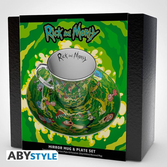 RICK AND MORTY Mirror mug & plate set Portal