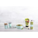 Xavax Cereal Mug To Go, with Topper, 2 Compartments, 500 + 200 ml, pastel blue/grey