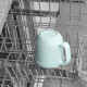 Xavax Cereal Mug To Go, with Topper, 2 Compartments, 500 + 200 ml, pastel blue/grey
