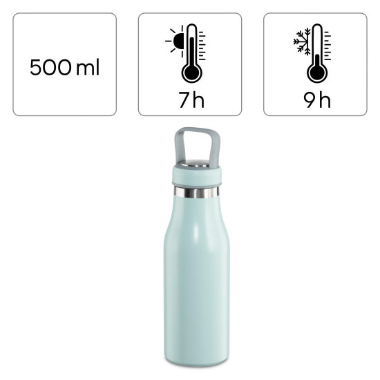 Xavax Drinking Bottle, 500 ml, Twist Closure, Leak-proof, Carbonated Drinks-safe, blue
