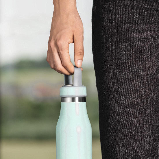 Xavax Drinking Bottle, 500 ml, Twist Closure, Leak-proof, Carbonated Drinks-safe, blue