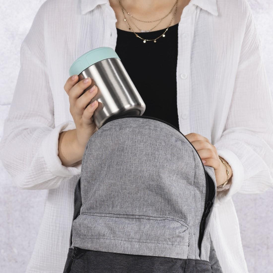 Xavax Stainless Steel Thermal Mug, 500 ml, Leak-proof Soup Mug, pastel blue