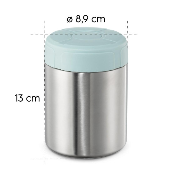 Xavax Stainless Steel Thermal Mug, 500 ml, Leak-proof Soup Mug, pastel blue