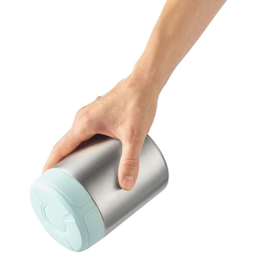 Xavax Stainless Steel Thermal Mug, 500 ml, Leak-proof Soup Mug, pastel blue