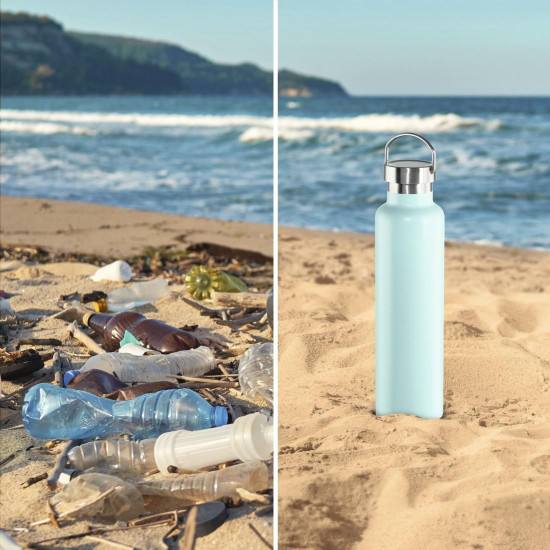 Xavax Drinking Bottle, 750 ml, Twist Closure, Leak-proof, Carbonated Drinks-safe, blue