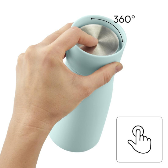 Xavax Thermal Mug, 400 ml, Insulated Mug To Go with Drinks Opening, pastel blue