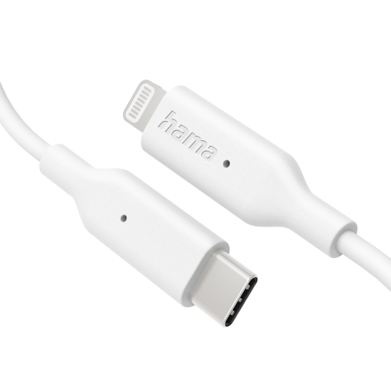 Hama Charging Cable, USB-C - Lightning, 1 m, white