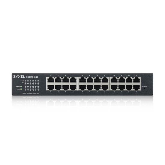 Switch 24-port ZyXEL GS1915-24E, Gigabit, managed, standalone or Nebula management, rack mount